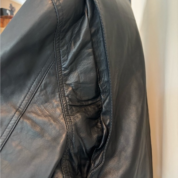 Black Leather Jacket with Silver Zippers - Picture 6 of 16